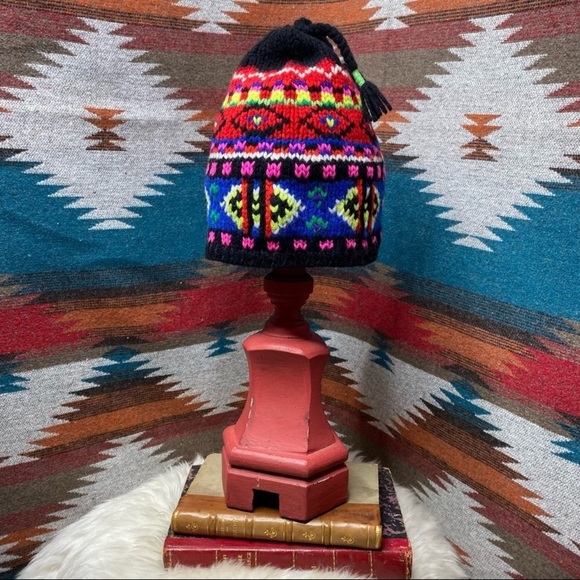 Ralph Lauren Neon Fair Isle Lambswool Knit Ski Cap - Picture 6 of 6